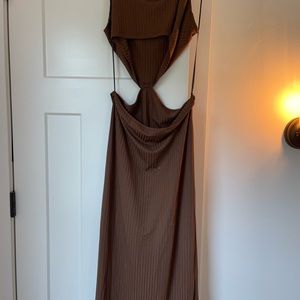 Princess Polly open back cutout brown midi dress